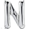 -GLOBO PLATA LETRA "N" 86 CM