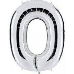 -GLOBO PLATA LETRA "O" 86 CM