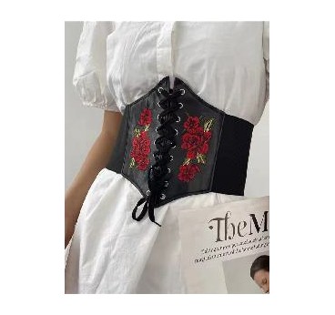 -CORSET NEGRO FLORES