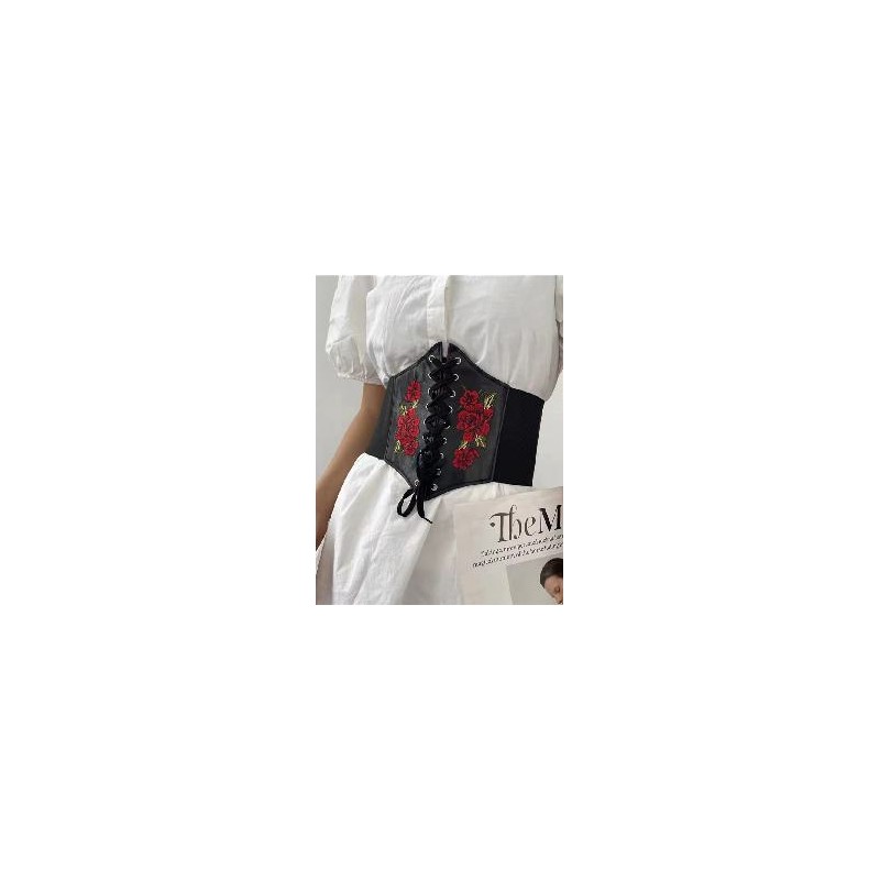 -CORSET NEGRO FLORES