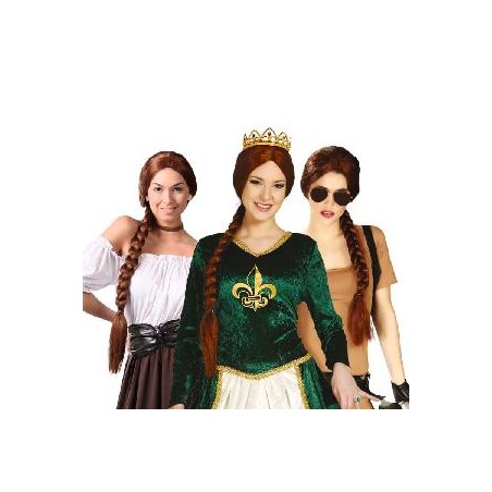 -PELUCA TRENZA CASTAÑA