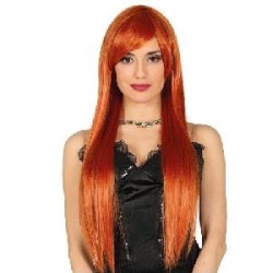 -PELUCA GLAMOUR LARGA CASTAÑA