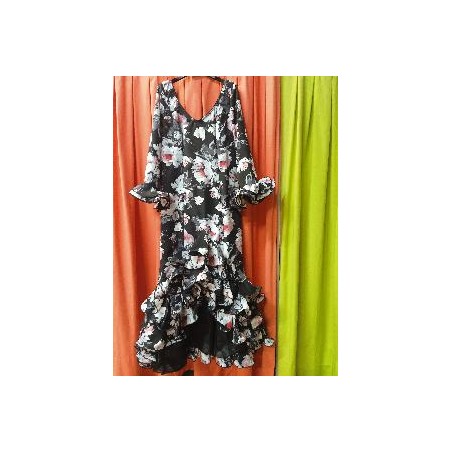 -VESTIDO HUELVA NEGRO ESTAMPADO FLORES 50