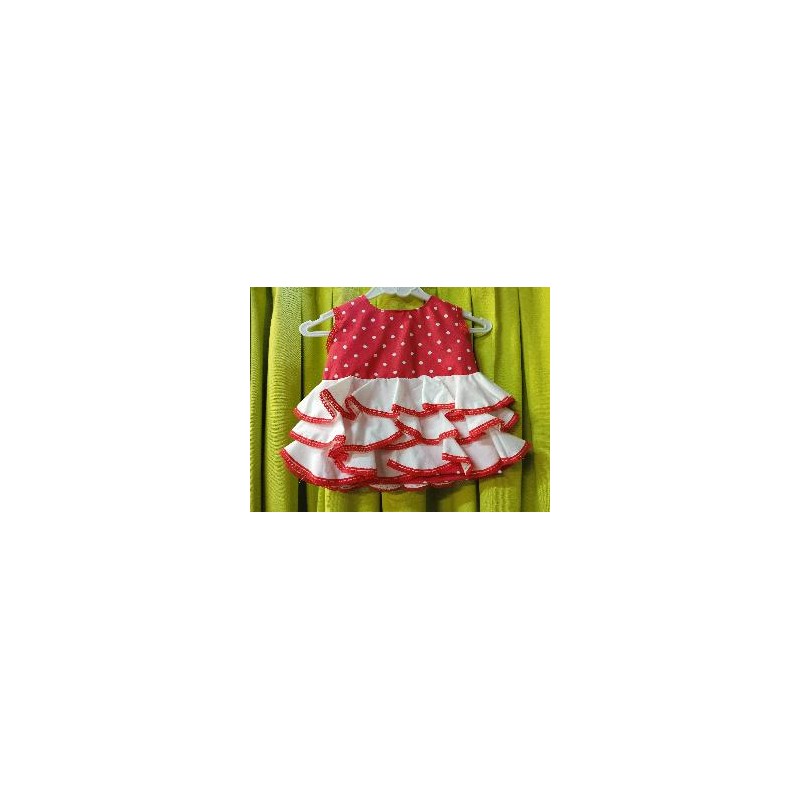 -VESTIDO BB FLAMENCO VOLANTES LUNAR 36 MESES