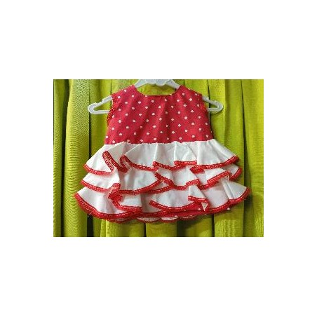 -VESTIDO BB FLAMENCO VOLANTES LUNAR 36 MESES