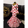 -VESTIDO ALMERIA BLANCO LUNAR GALLETA ROJA 36