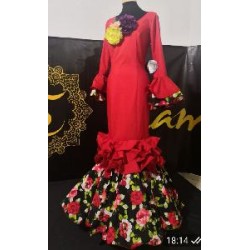 -VESTIDO SEVILLA ROJO ESTAMPADO FLORES 36