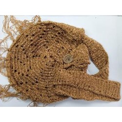 BOLSO DE GANCHILLO REDONDO MARRON