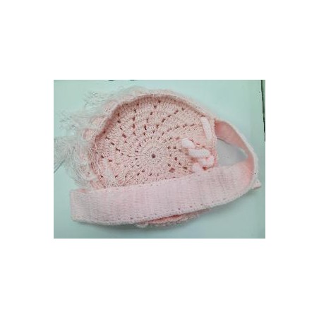 BOLSO DE GANCHILLO REDONDO ROSA