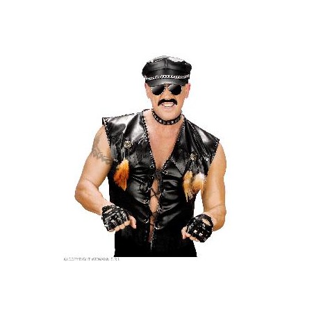 -CHALECO VAQUERO MOTERO DE CUERO XL