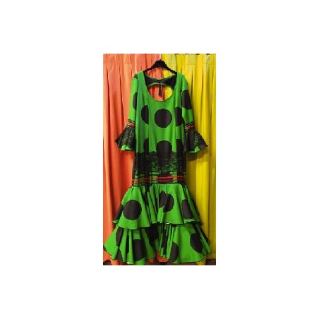 -VESTIDO FLAMENCO HUELVA VERDE ANDALUCIA 44
