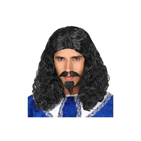 -PELUCA MOSQUETERO, BIGOTE Y PERILLA