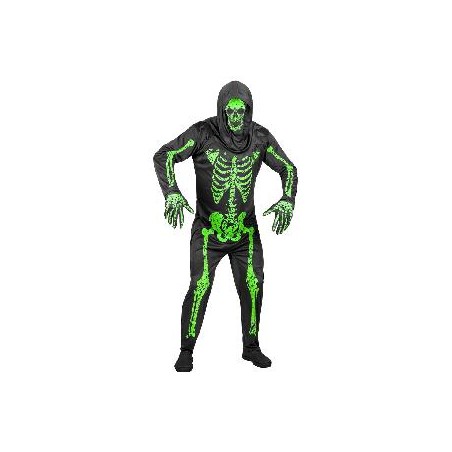 -DISFRAZ ESQUELETO FLUORESCENTE 2XL