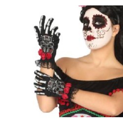 -GUANTES CALAVERA CATRINA
