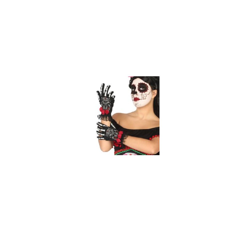 -GUANTES CALAVERA CATRINA