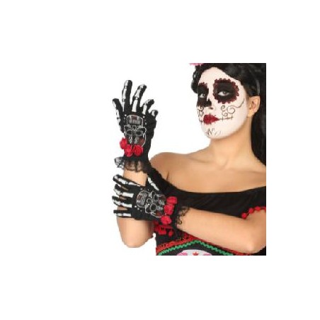-GUANTES CALAVERA CATRINA
