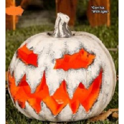 -CALABAZA BLANCA CON LUZ 16CM