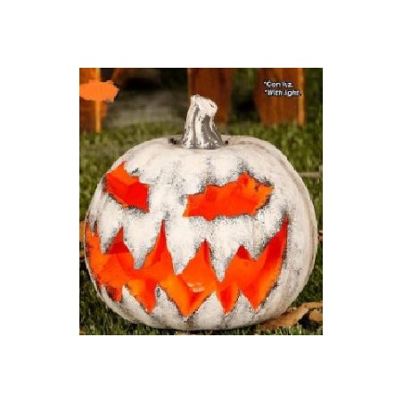 -CALABAZA BLANCA CON LUZ 16CM