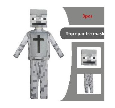 -DISFRAZ MINECRAFT 11-14 GRIS