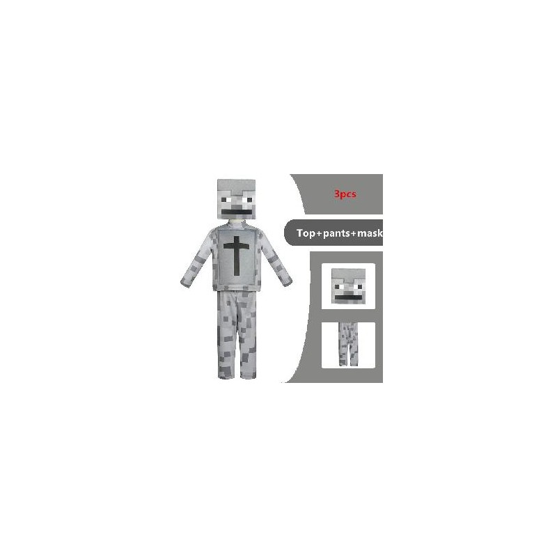 -DISFRAZ MINECRAFT 11-14 GRIS