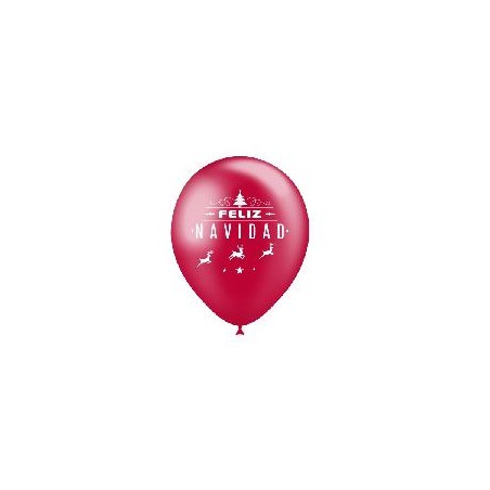 -BOLSA 50 GLOBOS 90 CM-FELIZ NAVIDAD-ABETO
