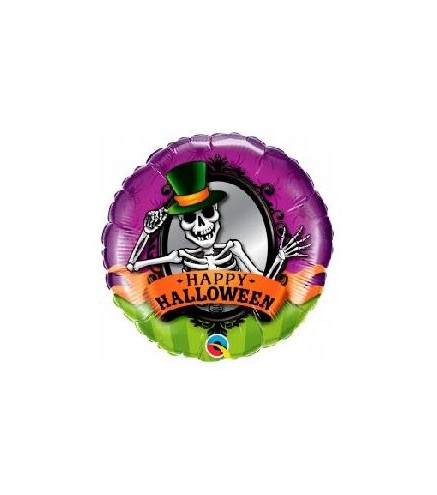 -GLOBO MYLAR ESQUELETO CON SOMBRERO