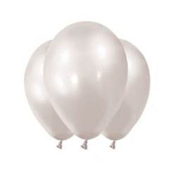 -GLOBO LATEX BLANCO METALIZADO 30 CM