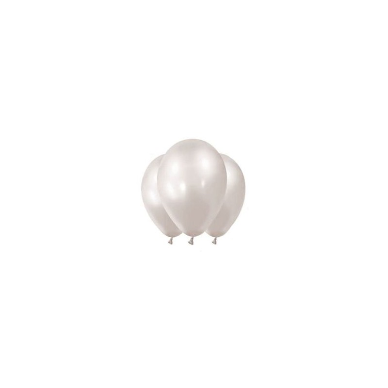 -GLOBO LATEX BLANCO METALIZADO 30 CM