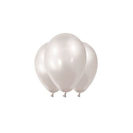 -GLOBO LATEX BLANCO METALIZADO 30 CM