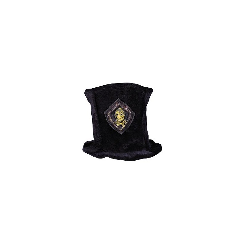 -SOMBRERO COPA TERCIOPELO CALAVERA NEGRO