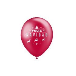 -BOLSA 50 GLOBOS 90 CM-FELIZ NAVIDAD-ABETO