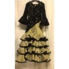 -VESTIDO NEGRO BORDADO FLORES 4 VOLANTES 44