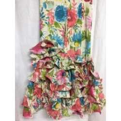 FALDA ESTAMPADA ROSA AZUL FLORES 46