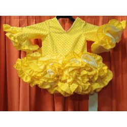 VESTIDO CARLOTA AMARILLO LUNAR BLANCO LENTEJA T-20