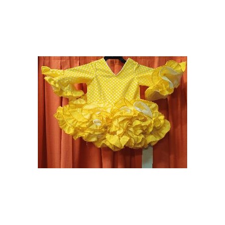 VESTIDO CARLOTA AMARILLO LUNAR BLANCO LENTEJA T-20