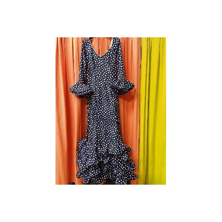 -VESTIDO CADIZ AZUL MARINO LUNARES 36