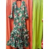 VESTIDO PATIOS VERDE ESTAMPADO FLORES T-46