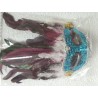 MASCARA PLUMA  CARA LENTEJUELA AZUL