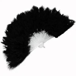 -ABANICO PLUMAS NEGRO