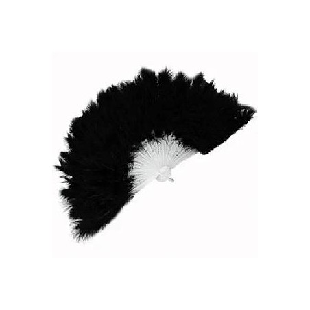 -ABANICO PLUMAS NEGRO