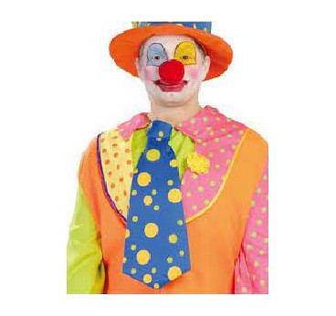 -CORBATA AZUL PAYASO LUNAR NARANJA 45 CM
