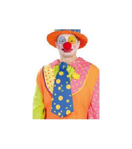 -CORBATA AZUL PAYASO LUNAR NARANJA 45 CM