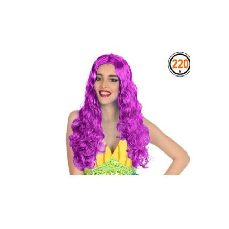 -PELUCA RIZADA LARGA FUCSIA
