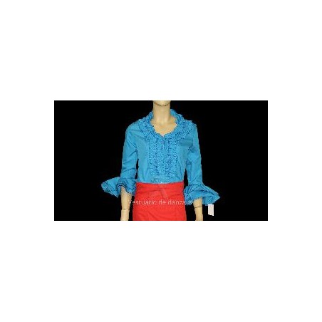 CAMISA FLAMENCA AZUL TURQUESA T-50