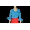 CAMISA FLAMENCA AZUL TURQUESA T-50