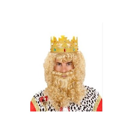 -PELUCA REY CON BARBA RUBIA