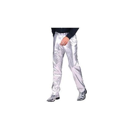 -PANTALON CABALLERO METALIZADO PLATA 56