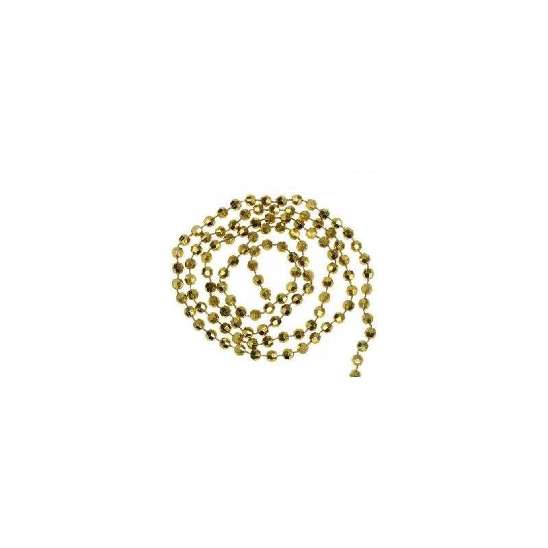 -GUIRNALDA DE CUENTAS DORADA NAVIDEÑAS