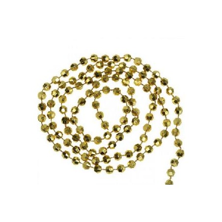 -GUIRNALDA DE CUENTAS DORADA NAVIDEÑAS