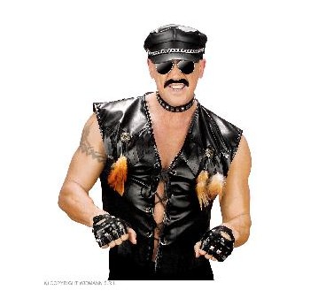 -CHALECO VAQUERO MOTERO DE CUERO XL